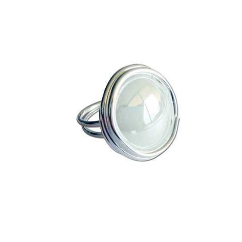 Large square silver ring with zircon & Roman glass – Hadas Jewelry - Roman  glass jewelry